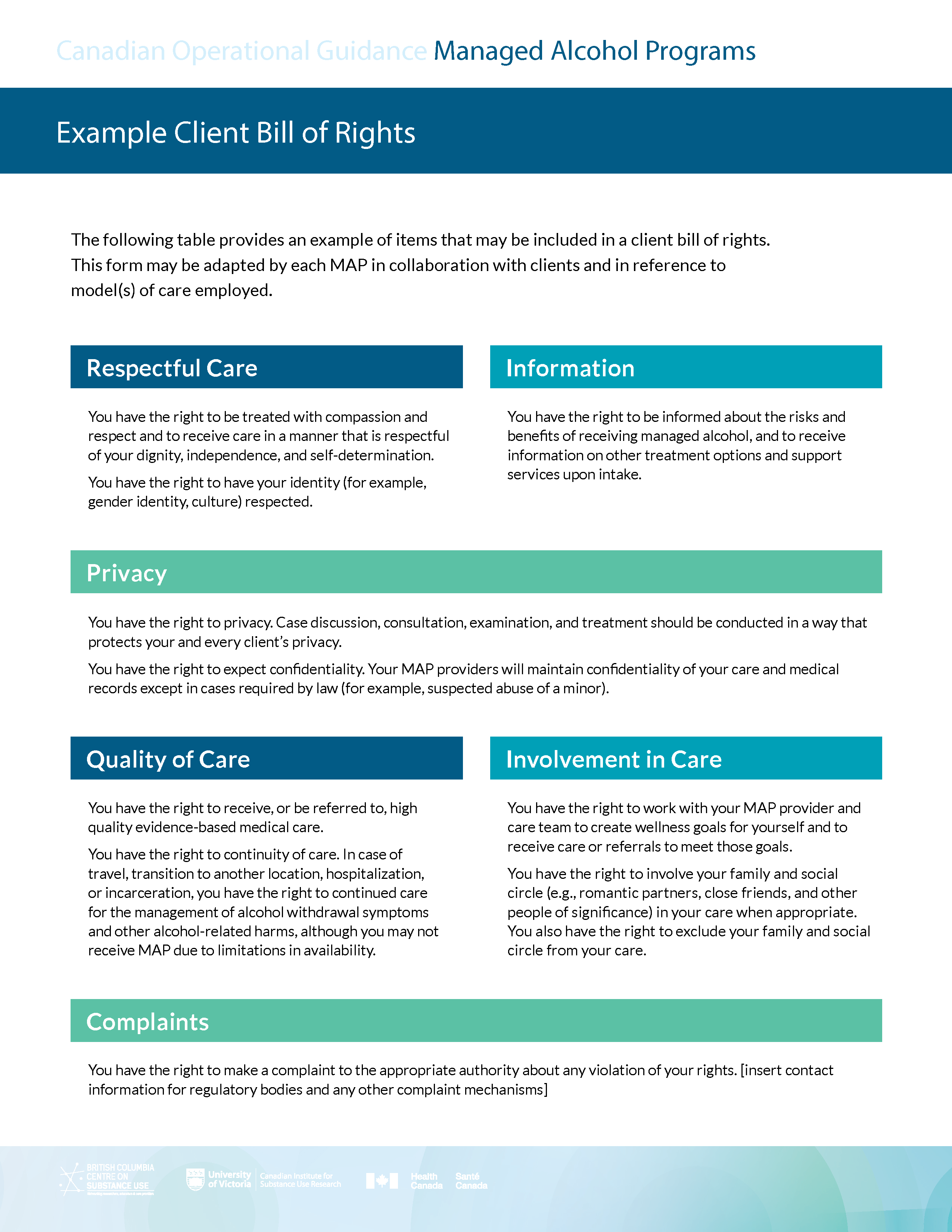 Printable Client Rights Image – Example Client Bill of Rights – BCCSU